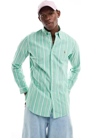 Ralph Lauren Camisa Oxford y rosa a rayas con logo Icon de