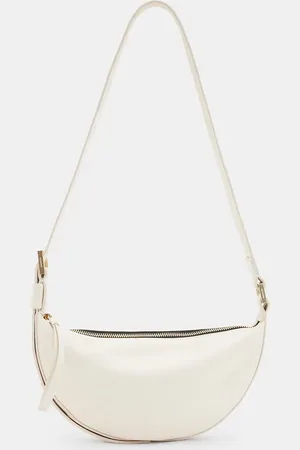 AllSaints Bandolera blanca con diseño de media luna de cuero
