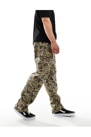 Vans Pantalones marrones y verdes de corte tapered holgado con estampado abstracto y cinturilla elástica Range de -Multicolor