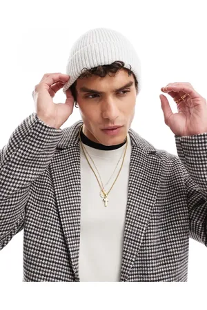 ASOS Gorro de estilo pescador de canalé de lana de cordero de