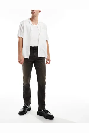 ASOS Vaqueros negro lavado de corte slim con acabado marrón tintado de
