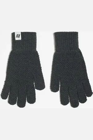 Reclaimed Guantes gris carbón unisex de punto de arroz de (parte de un conjunto)