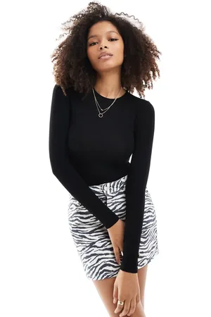 Miss Selfridge Body de manga larga con cuello redondo de