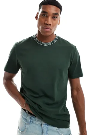 Calvin Klein Camiseta verde medianoche deportiva con logo exclusiva en ASOS de