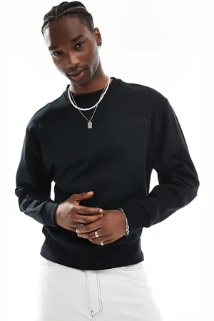 COLLUSION Sudadera negra con bordado universitario de