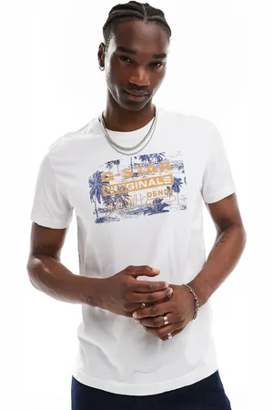 G-Star Camiseta blanca con estampado enmarcado del logo y de palmeras Originals de