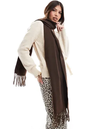 ASOS Bufanda con flecos de tejido liso de
