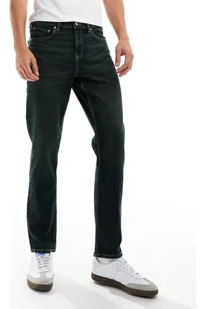 ASOS Vaqueros negro lavado de corte slim con tintado verde de