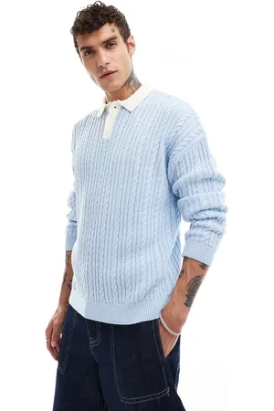 ASOS Polo holgado de estilo rugby de punto de ochos de