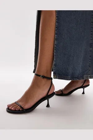 Topshop Sandalias negras minimalistas de tacón alto Irena de