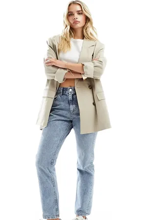 ASOS Vaqueros de corte recto y talle medio de ASOS DESIGN Petite