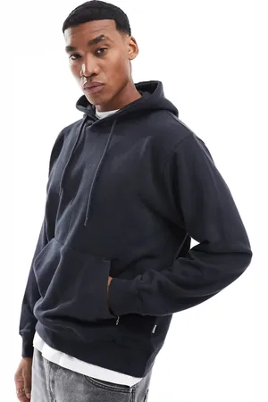 JACK & JONES Sudadera azul marino ultragrande con capucha de