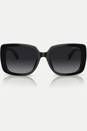 Ralph Lauren Gafas de sol con montura rectangular y lentes grises polarizadas de