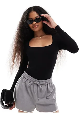 Miss Selfridge Body de manga larga y escote cuadrado de