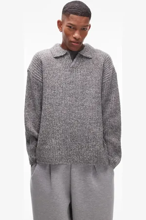 Topman Jersey jaspeado holgado con cuello abierto de solapas de
