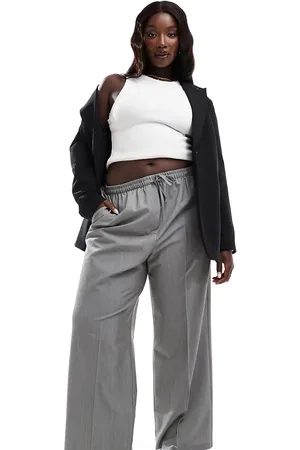 ASOS Pantalones de sastre grises sin cierres de Curve