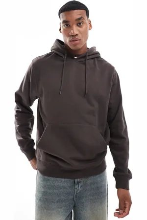 JACK & JONES Sudadera marrón chocolate ultragrande con capucha de