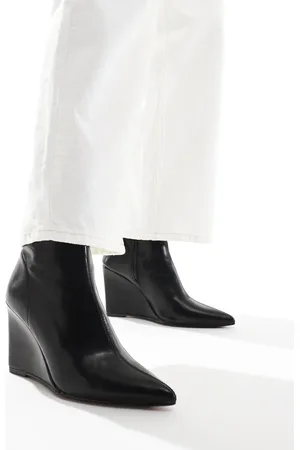 River Island Botas negras con tacón de cuña de