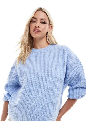 ASOS Jersey con cuello redondo de canalé grueso de ASOS DESIGN Maternity