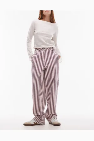 Topshop Pantalones a rayas de colores de pernera recta de