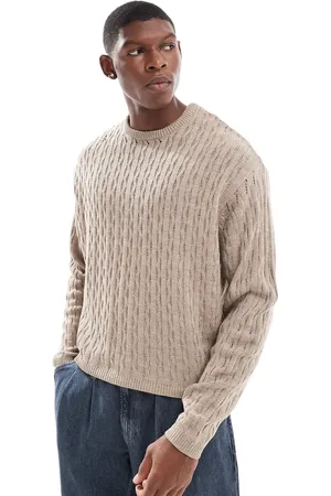 ASOS Jersey color de corte cuadrado extragrande de punto gofrado de -Blanco