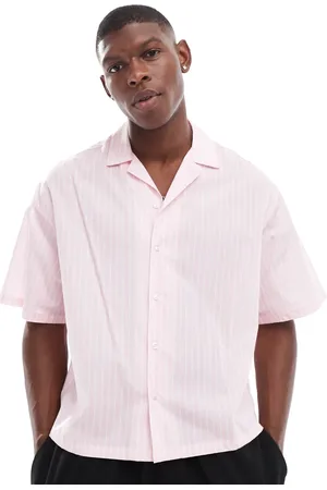 ASOS Camisa de corte cuadrado extragrande con raya diplomática de