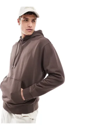 ASOS Sudadera marrón básica extragrande con capucha de