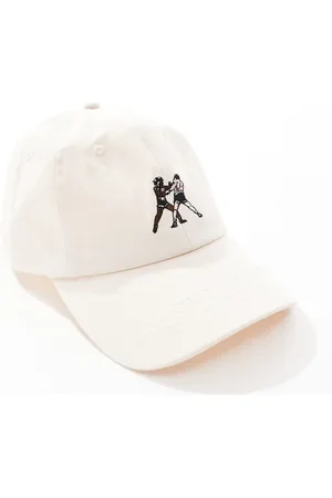 ASOS Gorra de béisbol color crudo con bordados de -Blanco