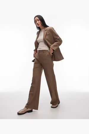 MANGO Pantalones marrones de pernera ancha de (parte de un conjunto)