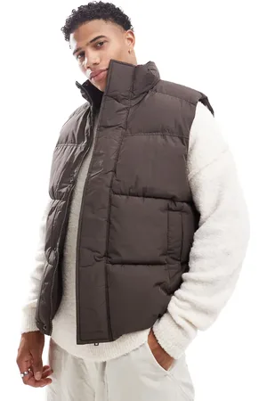 JACK & JONES Chaleco acolchado marrón de