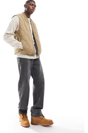 JACK & JONES Chaleco beis acolchado de -Verde