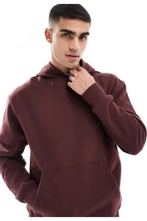 ASOS Sudadera burdeos extragrande con capucha de tejido grueso de 400 g/m2 premium de -Marrón