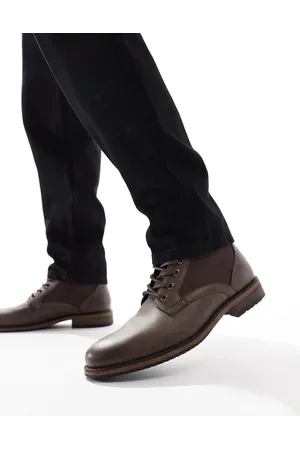 ASOS Botines marrones de estilo worker con cordones y detalles de lona de