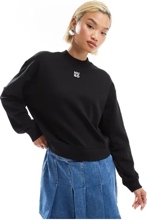 HUGO BOSS Sudadera negra con cuello redondo Daxandria de