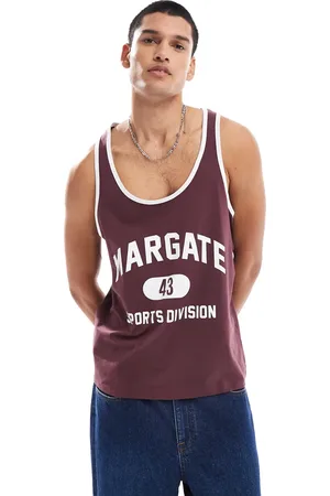 COLLUSION Camiseta holgada sin mangas de estilo deportivo "Margate" de -Rojo