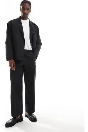 ASOS Pantalones cargo negros de corte ancho de estilo técnico de