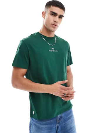 Ralph Lauren Camiseta de corte clásico extragrande con logo de texto en el centro de