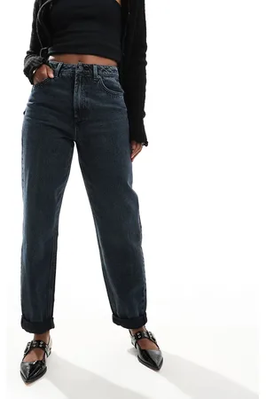 ASOS Vaqueros mom holgados de talle alto de -Azul marino