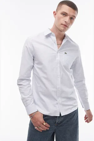 Lacoste Camisa de manga larga de rayas en azul de