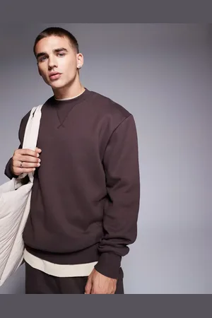 ASOS Sudadera marrón extragrande de punto grueso de 400 g/m2 premium de