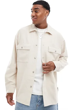 JACK & JONES Sobrecamisa beis extragrande de pana de -Beis neutro