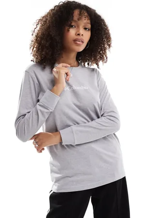 Columbia Camiseta gris jaspeado y gema de manga larga North Cascades de