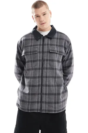 Columbia Chaqueta negra estilo camisa de tejido grueso Pitchstone de