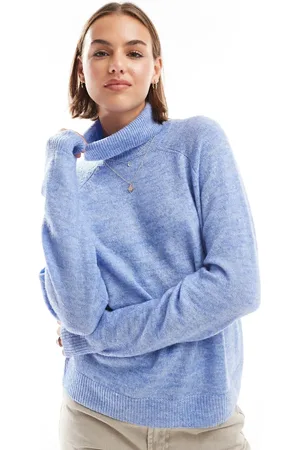 Pieces® Jersey hortensia con cuello vuelto de