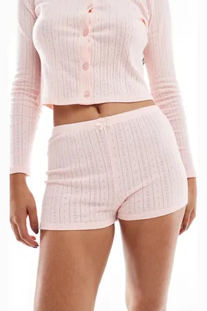 Kaiia Pantalones de pijama cortos rosas de punto pointelle de (parte de un conjunto)