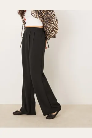 New Look Pantalones negros de pernera ancha sin cierres de