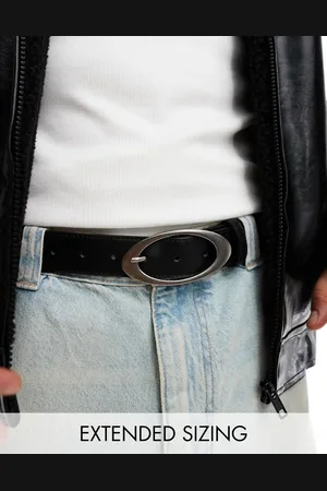 ASOS Cinturón de cuero sintético con hebilla ovalada de
