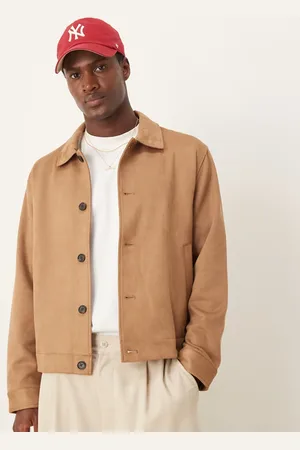 Abercrombie & Fitch Chaqueta de sastre color tostado con botones delanteros de antelina de -Marrón