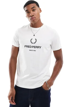 Fred Perry Camiseta blanca con estampado gráfico de