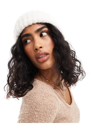 ASOS Gorro color de mezcla de lana de -Blanco